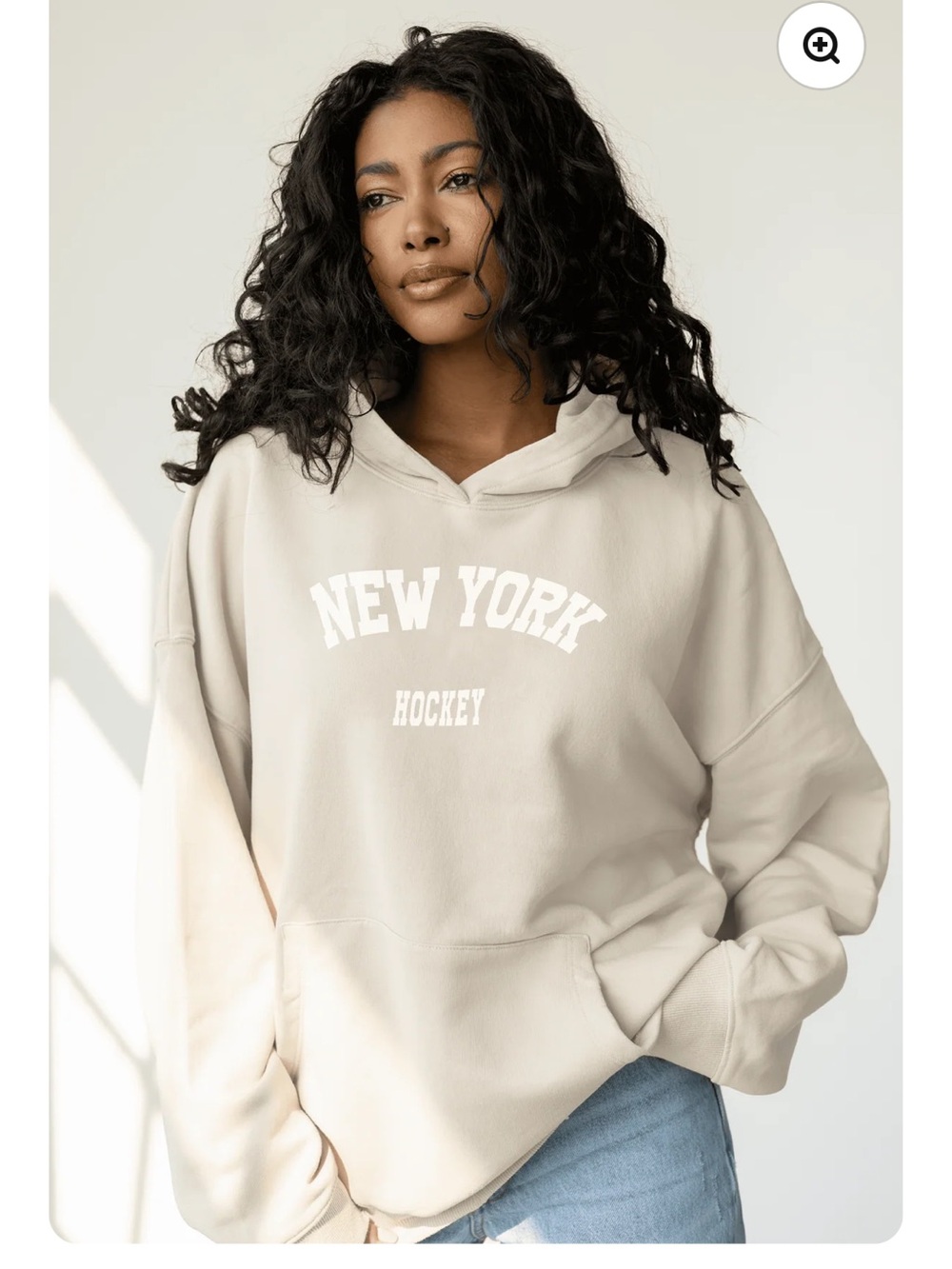 Line Change PWHL New York Hockey Cream Hoodie. Womens ice hockey. EUC. Soft. SZM